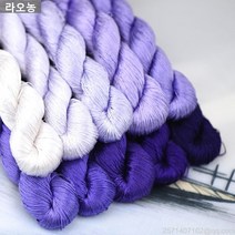 라오농 자수실 꽃감은 수공 전통자수 실크 수선 일상 보라계열 블루바이올렛, T12-10종색상 1대 개