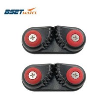 2X 블랙 아노다이즈 알루미늄 캠 클리트 보트 캠 클리트 로프 클리트 매틱 페어 리드 해양 세일링 요트 카약 딩기 필라테스