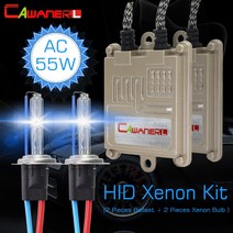 Cawanerl 9005 HID 크세논 라이트 키트 AC 안정기 전구 빠른 시작 자동차 헤드라이트 안개등 3000K 4300K 6000K 8000K 55W H1 H7 H8 H11, 6000K  White+H11