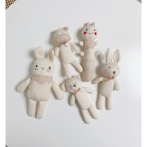 오가닉 강아지 장난감 순면 딸랑이 촉감놀이 애착인형 곰돌이애착인형 토끼 바스락 반려동물 구름이와캐롯, 작은토끼