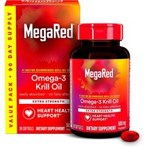 남극 메가레드 수퍼 오메가 3 크릴 오일 엑스트라 스트랭스 500mg 90소프트젤 2팩 Megared Krill Oils