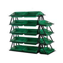 채소진열대 랙 가게 판매대 야채 슈퍼, 4단 그린(2열)
