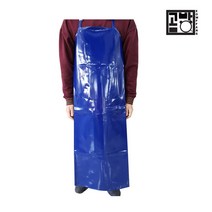 블루 코팅앞치마 방수용앞치마 세차앞치마 낚시앞치마 원피스앞치마 앞치마, 1개, 특대