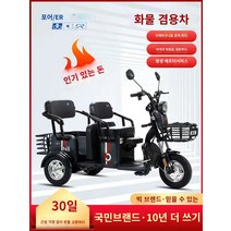 노인전동차 삼륜전기오토바이 노인전동스쿠터 삼륜전기스쿠터 노인 성인 가정 픽업 승객 및화물 이중 용도 전기 세발 자전거를위한 영구 전기 세발 자전거 신형 배터리 자동차, 48V, 같은 가격에 더블 11, 화베이 12 할부 무이자