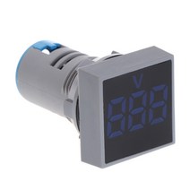 22mm AC 60-500V 전압계 제곱 패널 LED 디지털 전압계 미터 표시등, 푸른