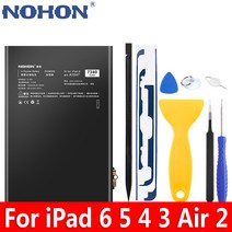 NOHON 노혼 iPad6 Air2 iPad5 Air1 iPad4 iPad3 A1547 A1566 A1567 A1474 A1475 A1389 A1416 교체 태블릿 자가수리 배터리, iPad3 iPad4 10500mAh