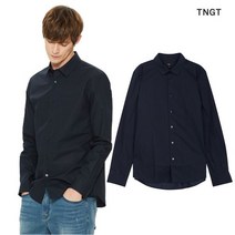 TNGT 남성용 솔리드 베이직핏 린넨 7부 셔츠 TGSH0B302N3