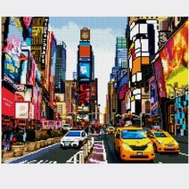 큐브아트 액자형보석십자수 (전체사각), 1개, 28.타임스퀘어의거리