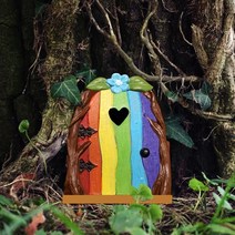 정원 장식품 야외 조각상 화단 인형 빈티지 소품 모형새 강아지 조경 조각품 철제 미니 요정 문 나무 미니 문 엘프 문 장식 나무 미니어처 나무 장식 요정 문, d