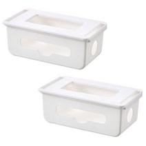 리빙준 슬라이드 멀티탭정리함, 2개, 화이트