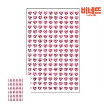 다꾸쓰티커 4P 적색 선물포장스티커 반짝이스티커 큐빅스티커