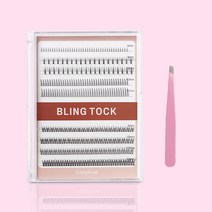 [대용량]블링톡 믹스 가닥속눈썹 324pcs 붙이기 인조 셀프연장 부분언더+사선 족집게, 블링톡 믹스A+사선 족집게