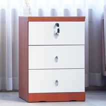 리더스퍼니처 400 3단 열쇠서랍장, 3단 열쇠 체리화이트