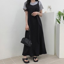 포디룩 (3color) 나일론 레이어드 오버롤 롱원피스