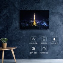 LED 캔버스조명액자 조명 액자 무드 거실 침실 서재 세계야경 리모컨 원격제어 밝기조절, 오페라하우스