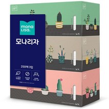 가재울무역 모나리자 각티슈 250매 3입 미용티슈 무형광 무인쇄 페이퍼타올 무향 화장지 천연펄프 먼지최소화 5034985ea, gajae31 본상품선택
