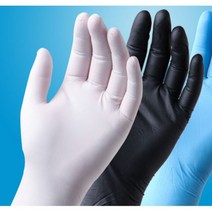 JINGHENG 블루색 pvc화이트색 블랙색 일회용 장갑 라지 길이추가타입 상업용 내마모성, T02-M, C02-화이트색(50개/두꺼운 상자)-H, 대(L)