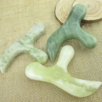 Mino.7 T자 얼굴 바디 경락마사지 괄사도구 천연옥 스틱 지압마사지, T자 옥괄사 랜덤, 1개