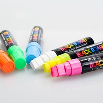 문화 점보 블랙보드마카 15mm 낱개 6칼라 사각닙, 흰색