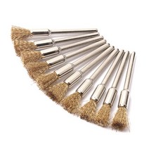 미니 드릴 연마 브러시 Dremel 액세서리 로타리 도구 용 3MM 생크 황동/스틸/나일론/말털 와이어 휠 브러쉬, 03 3x5 Brass, 03 3x5 Brass