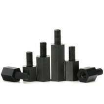 M2.5 블랙 PCB 지지대 볼트 플라스틱 나일론 스텐드 육각 스페이서 스탠드오프, M2.5 (50pcs), 10mm