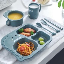 파스텔 공룡 어린이 천연소재 식기세트 2 COLOR, 핑크