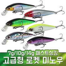 패스트싱킹 미노우 알리미노우 6종 7g/10g/14g, 10g, 2 RedSilver