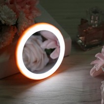 노커버 원터치 LED손거울 일반형 조명거울 화장거울 LED거울 조명거울 LED미러 화장거울 미니거울, 블루