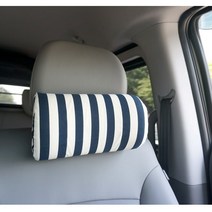 스트라이프 차량 목쿠션 3종 자동차 메모리폼 목베개 사무실 목받침 헤드쿠션 차박베개, 화이트+네이비