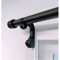 안뚫어고리 못없이 설치하는 커튼봉 커튼봉걸이 + 뉴모던 커튼봉 세트, 블랙(1세트2개입)+10자 커튼봉