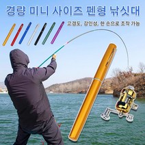 미니 펜형 초경량 휴대용 낚싯대, 블랙