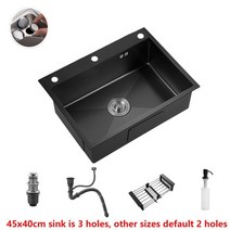 싱크대 상판 싱크볼 씽크볼 인조 대리석 상부장 견적 교체 제작 스테인레스 스틸 주방 탑, 45cm x 40cm