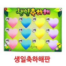 [펠트]생일축하해판/하트/생일판/환경미화/게시판꾸미기
