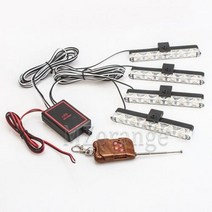 굴삭기 지게차 경광등 경고등 차량용 124LED 스트로보 스코프 라이트 fso 깜박임 소방관 조명 Led 경찰 자동 플래시 스트로브 자동차 트럭 비상 사태, 1 set 2x6led+Red and Blue
