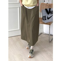 [천삼백케이] [코지23] 여자 아메카지 케주얼 치노밴딩 통넓은 트임 롱스커트