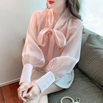 왕리본블라우스 블라우스 리본 면접 카라