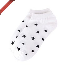 여자 별 무늬 포인트 발목 양말 1켤레 흰검색