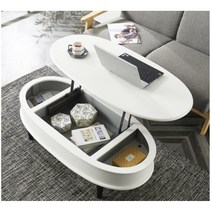 고급 상판 안정감 있는 라운드형 소파 리프트테이블 예쁜 거실 감성, 04.모리_다크그레이