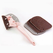 데이리빙 찌든때 금강사 손잡이 사포 양면 수세미 20P세트 핑크 냄비탄거제거 수세미