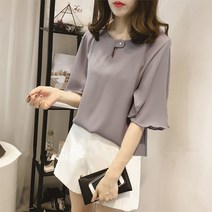 니유컴퍼니 여름 쉬폰 프릴소매 블라우스