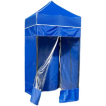 야외 조립식 천막 캐노피 행사용 바람막이 그늘막, 1.5x1.5m + 천의 3면 + 투명도어한면