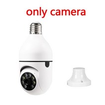ycc365plus wifi 감시 카메라 야간 투시경 풀 컬러 자동 회전 무선 감시 보안 모니터 e27 전구 카메라, 하얀