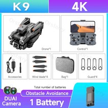 Z908 드론 4K K9 프로 미니 HD 광학 4 방향 장애물 장난감 선물, 10.Black 4K 1B