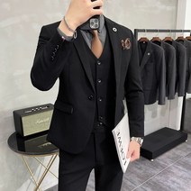 르누벨 캐주얼 수트 결혼식 빅사이즈 정장세트 3종 세트 비즈니스 정장 비즈니스 남성정장 검정정장