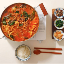 캠핑 꼬치 어묵 냄비 다이소 전골 오뎅탕 그릇 소불고기 즉석떡볶이 스키야키팬 밀키트, 28cm