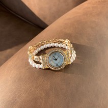 트윙클 큐빅 진주 팔찌 시계