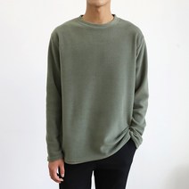 더베이직샵 부드럽고 따뜻한 기모 세미오버 플리스 긴팔 라운드 티셔츠 6컬러