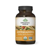 ORGANIC INDIA 애쉬와간다 허브 보충제 - 스트레스 반응 지원 비건 글루텐 프리 코셔 USDA 인증 GMO 기분 지구력 활력 및 근력 180캡슐