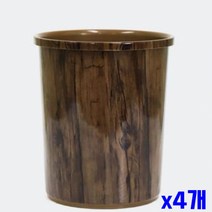 뚜껑 없는 오픈형 원목 휴지통 5L X4개 사무실휴지통