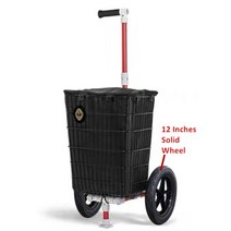 자전거부품 전기자전거트레일러 자전거크랭크 ALWAYSME-12 인치 휠 휴대용 쇼핑 카트 자전거 트레일러 커, 02 Red With Bag, 한개옵션1